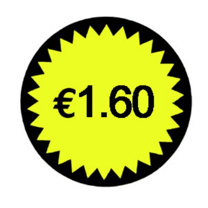 Picture of Labels Flashed €1.60 (1000) x1